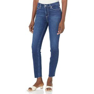 Paige Jeans Women 30 Blue Medium Wash Denim‎ Faye Raw Hem Hoxton Ankle Skinny